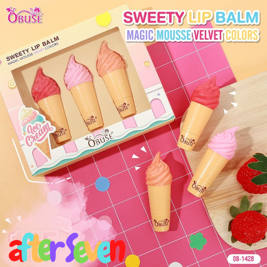 Lip Balm / Obuse Sweety Lip Balm / Obuse Ice Cream isi 3 Ori Thailand/lipbalm