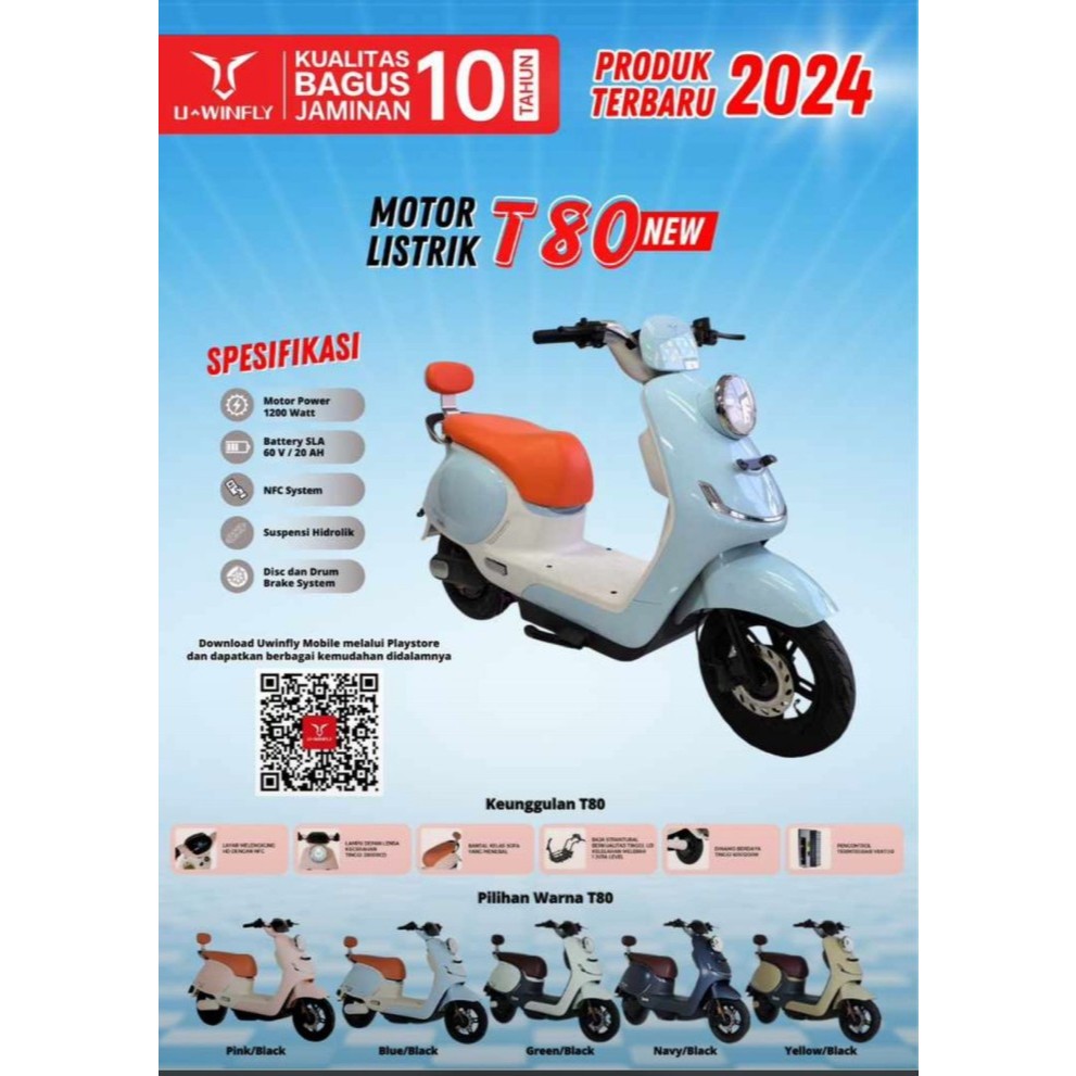 Sepeda Listrik Merk Uwinfly Tipe T80