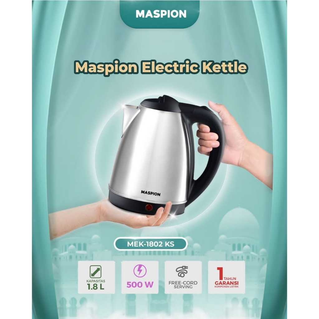 Teko Listrik Pemanas Air MASPION Electric Kettle 1802KS