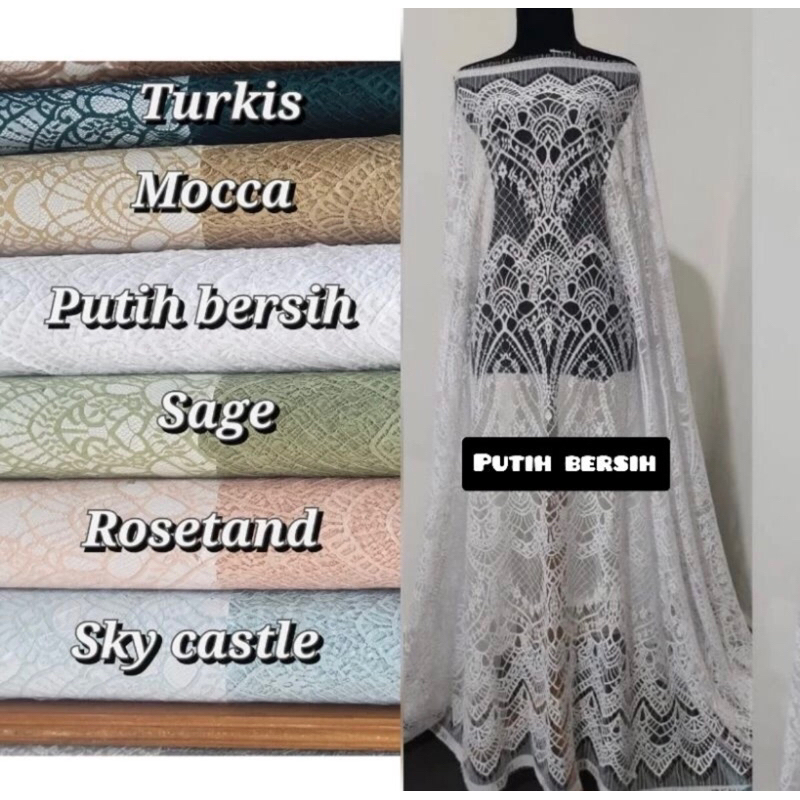 Kain Brokat Semifrancis Brukat Semiprancis Bahan Kebaya Pengantin