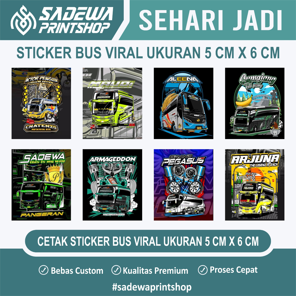 STIKER BUS MANIA VIRAL MURAH - STIKER BUS BASURI - STIKER BUS MANIA TELOLET