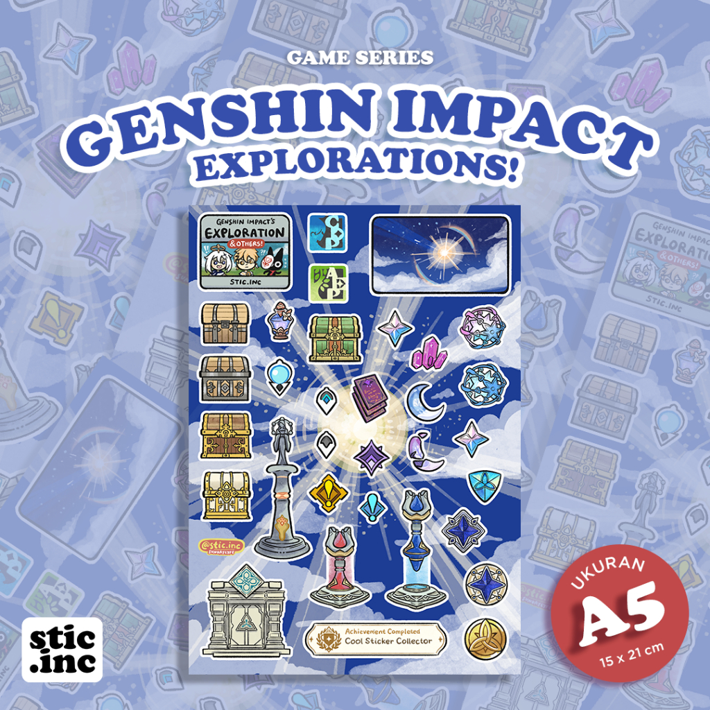 

Genshin Impact Explorations - Stic.Inc - Sticker Sheet A5