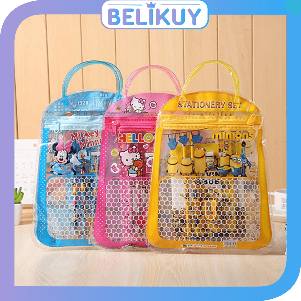 

Belikuy COD Stationery Set Free TAS / 7 in 1 Alat Tulis Set TAS / Paket Alat Tulis / Stationery Set Tas STY05
