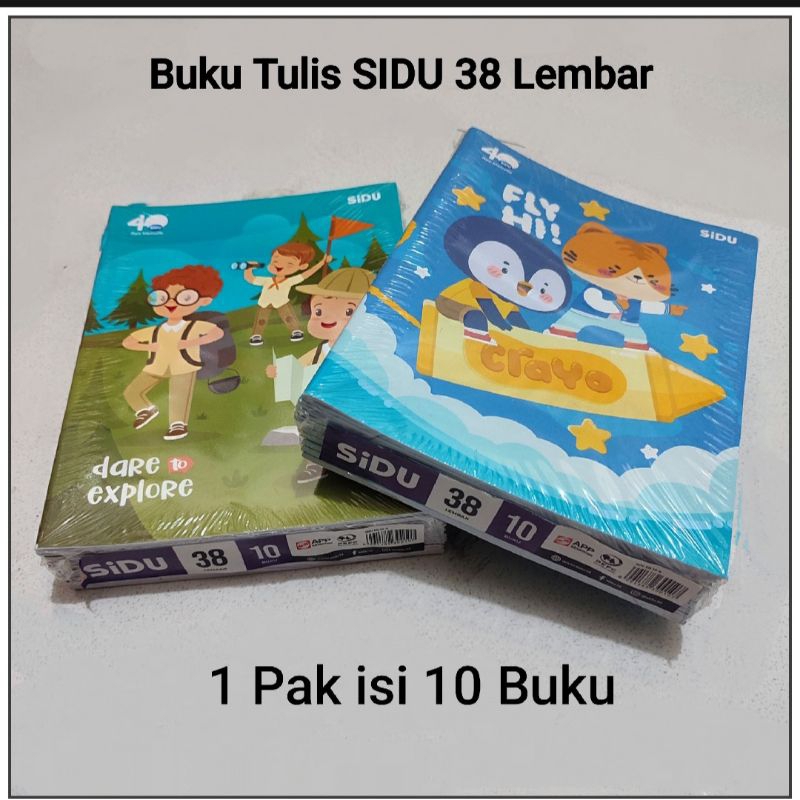 

1 Pak Buku Tulis 38 Lembar SIDU Isi 10 Buku