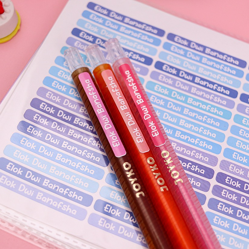 

Stiker Pensil Custom Anti Air Anti Luntur Isi 136pcs