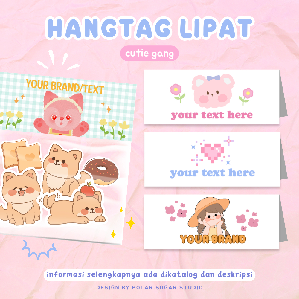 

[CUTE GANG] Hangtag Lipat • Topper Label Sticker Aksesoris [WAJIB BACA DESKRIPSI]