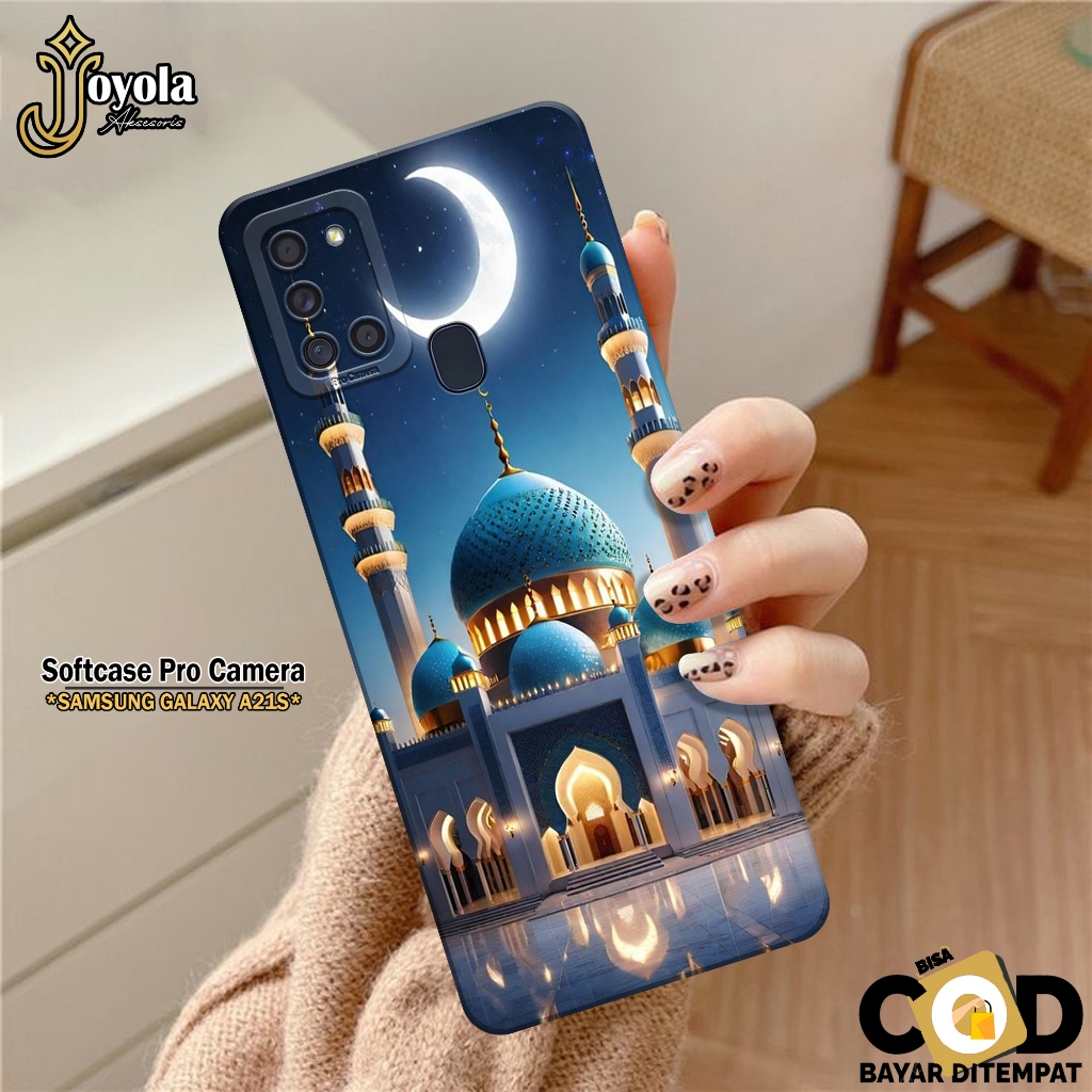 JOYOLA Case Samsung Galaxy A21S - Fahion Case Masjid - Softcase Samsung Galaxy A21S - Pro Camera - C