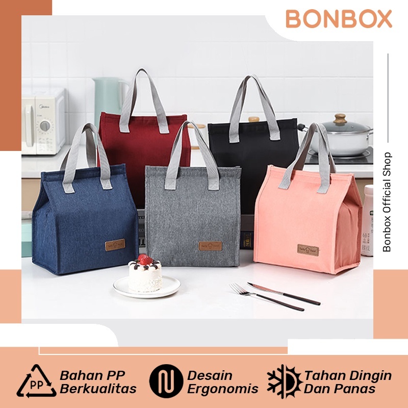 Bonbox Tas Bekal Makan Portable Tas Lunch Box-PINK061