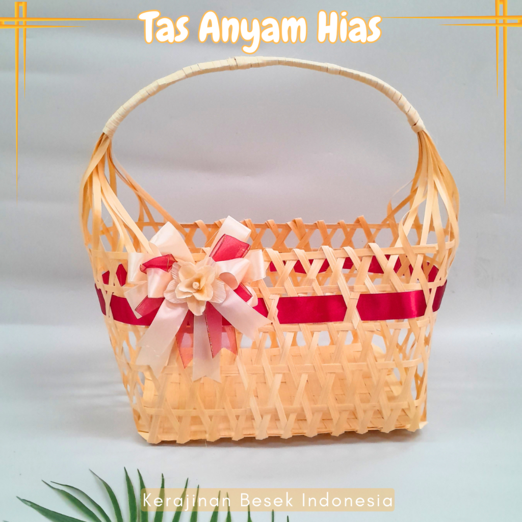 

GOODIE BAG BESAR MURAH Tas belanja banyak ukuran natural hias pita Hampers Parsel Ulang tahun Hantaran