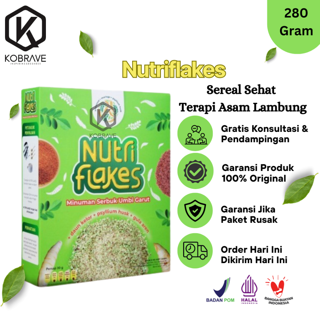 

Nutriflakes Super Food Sereal Umbi Garut Daun Kelor Terapi Asam Lambung Nutriflake Nutri Flakes