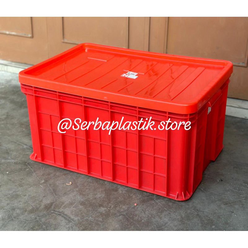 kontainer Container box tutup industri / keranjang kontainer pabrik / krat plastik hnt / krat roti b