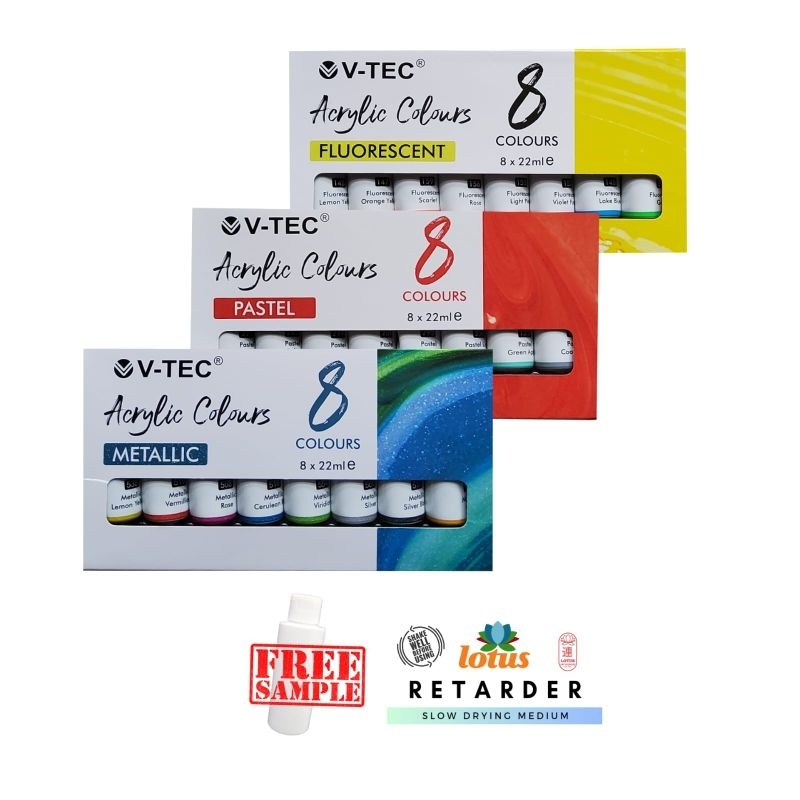 

V-TEC Acrylic Colour Set 8x22ml SF6
