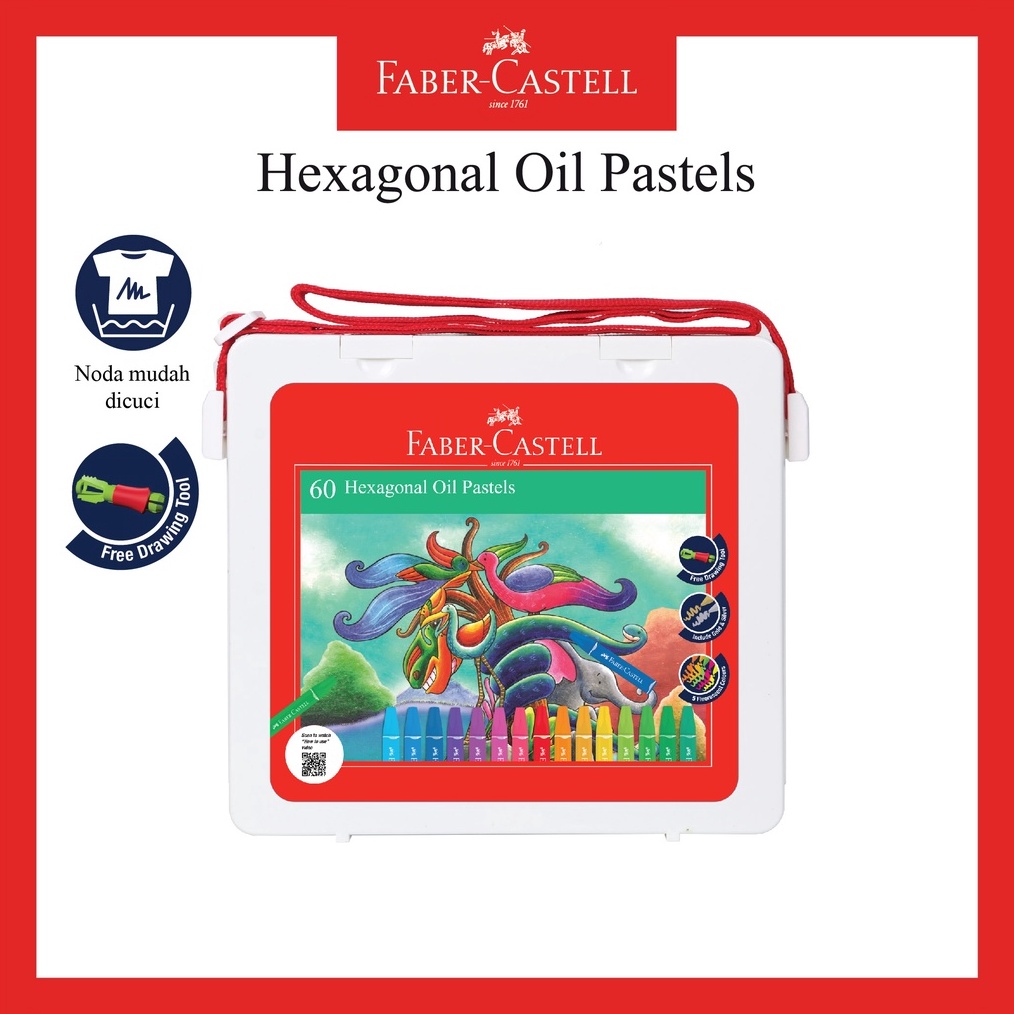 

KODE P2Q3 Crayon Faber Castell Hexagonal Oil Pastel 6 Warna Free Perpect Drawing Tools