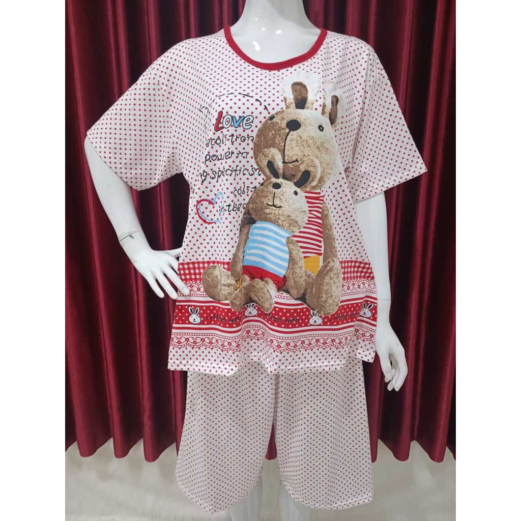 Baju Tidur Wanita/Stelan 3/4 XXL BKH Oblong Polos