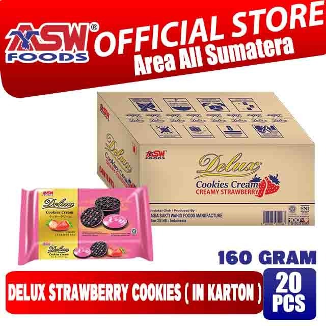 

Delux Cookies Cream Strawberry 160 Gram ( KARTON isi 20 Pcs )