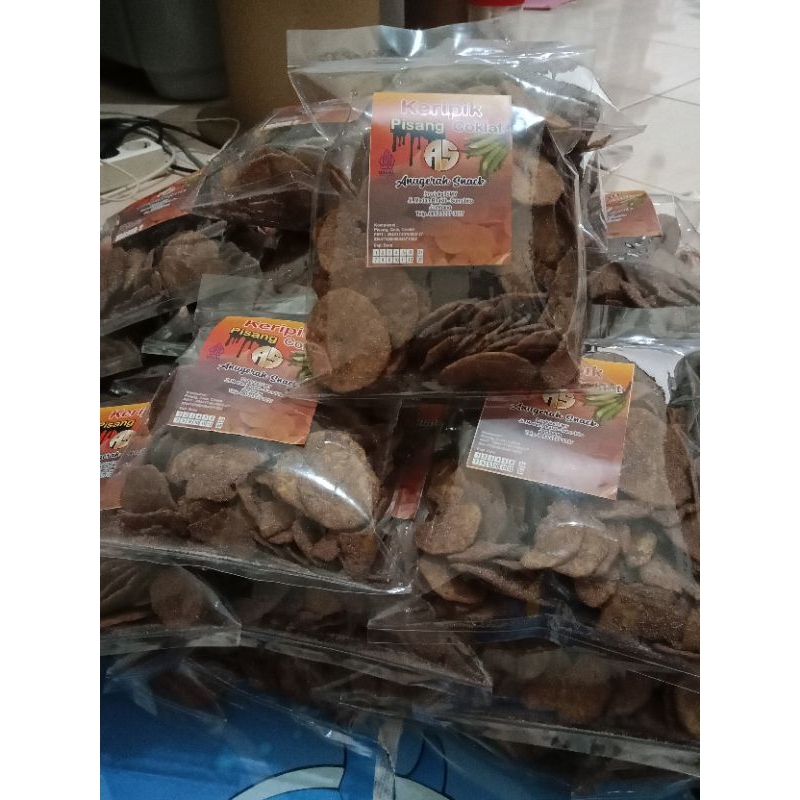 

kripik pisang tanduk rasa coklat kemasan 130gr