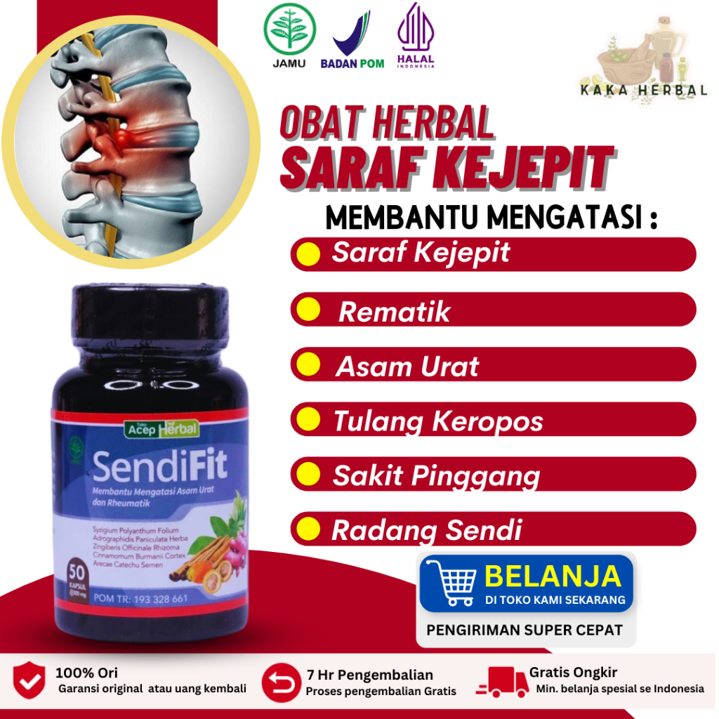 Kaka Herbal - Obat Sakit Pinggang, Obat Saraf Kejepit, Obat Herbal Sakit Pingang, Syaraf Kejepit, Ob