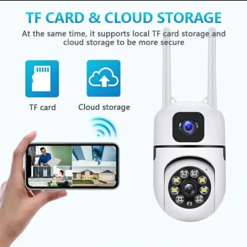 Ip Camera Aplikasi V380 PRO Dual Lens CCTV Wireless PTZ Speed Dome CCTV Dua Lensa