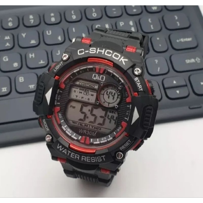 Jam Tangan Digital Pria Water splash model kekinian sporty dan Keren 2024