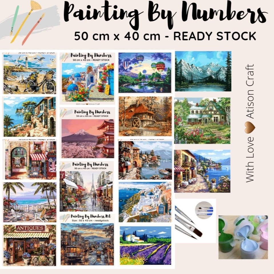 

KODE T6U4 PAINTING BY NUMBERS KIT ready jakarta ocean series