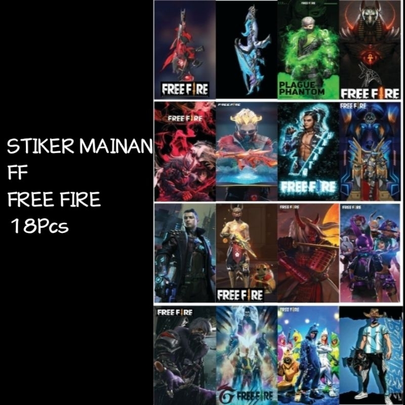 

stiker mainan stiker game gambar ML PUBG FF FREE FIRE ISI 18 gambar tahan air