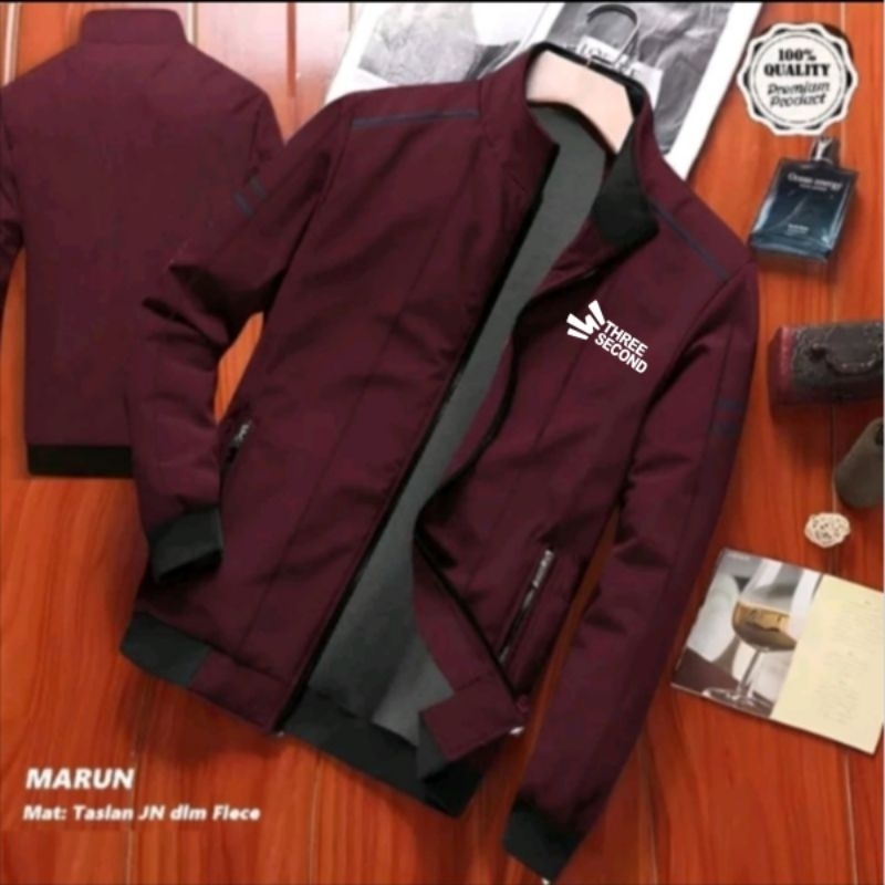JAKET WINTER RUBBY PARASUT FLECE ANTI AIR CUSTOM SABLON BOLAK BALIK THREE SECOND FREE NAMA SERIES TE