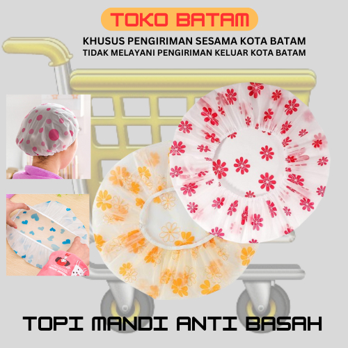 BOS 278 Topi Mandi Tebal / Penutup Rambut Masak Tahan Air / Shower Cap Bathing Hat