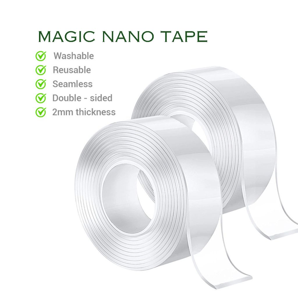 ORIGINAL Magic Nano Grid Tape 2mm Double Tape Dua Sisi Kuat Tebal Bisa Dicuci