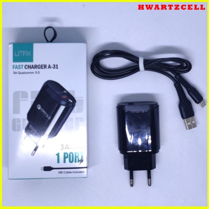 KODE V92S TC Charger UMAX A31 Fast Charging Qualcomm QC 3  kabel