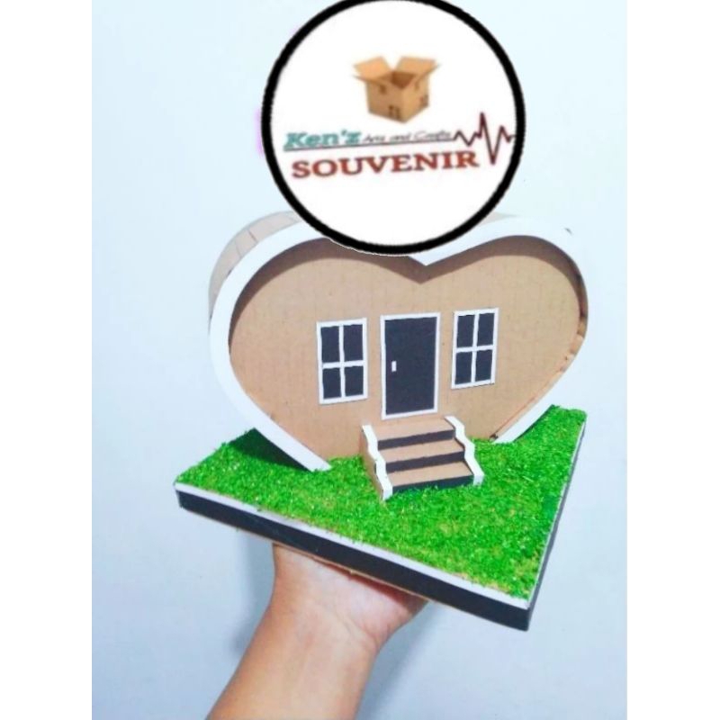 

miniatur rumah maket Kardus 15x15 LOVE