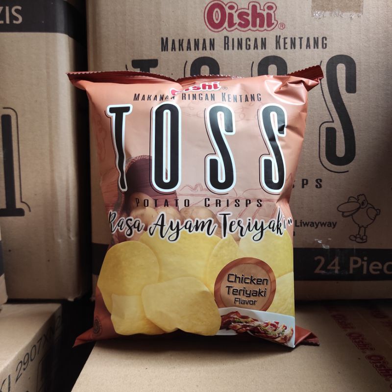 

SPESIAL Oishi toss potato crips rasa ayam teriyaki 75gr snack piknik cemilan camping