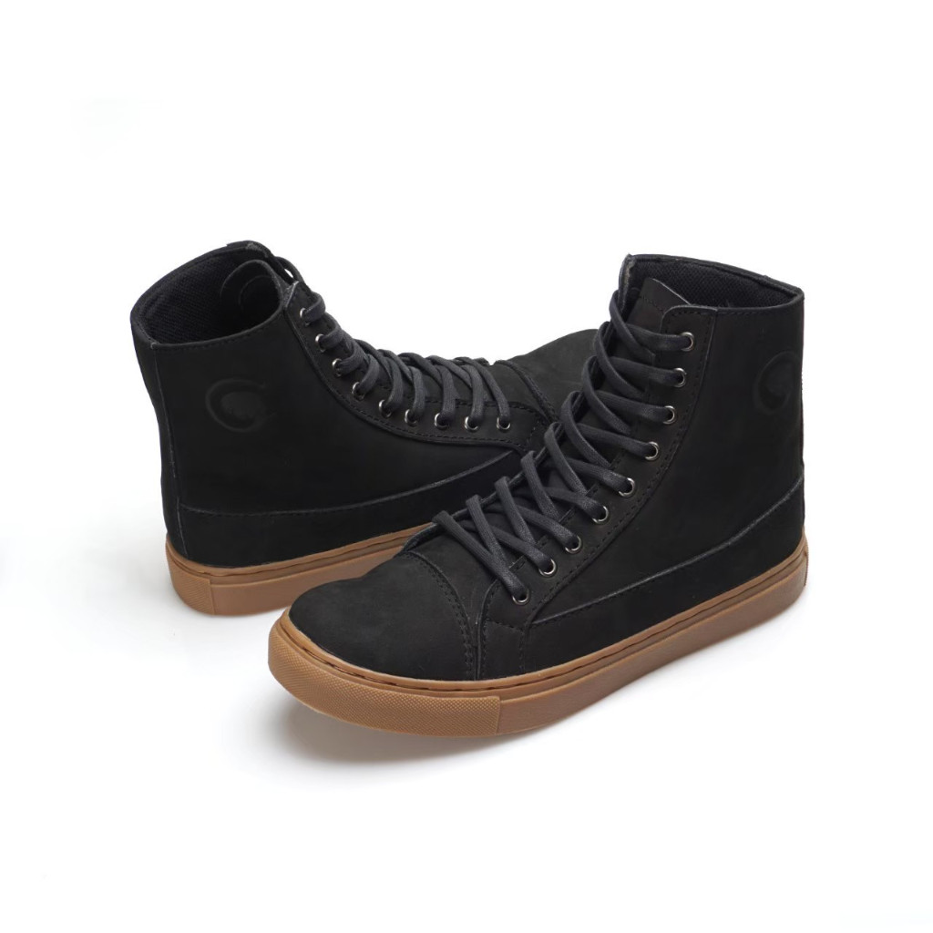Greata - Sepatu Sneakers High Gum Valdemar Black - Sepatu Sekolah - Sepatu Kets - Sepatu Kerja