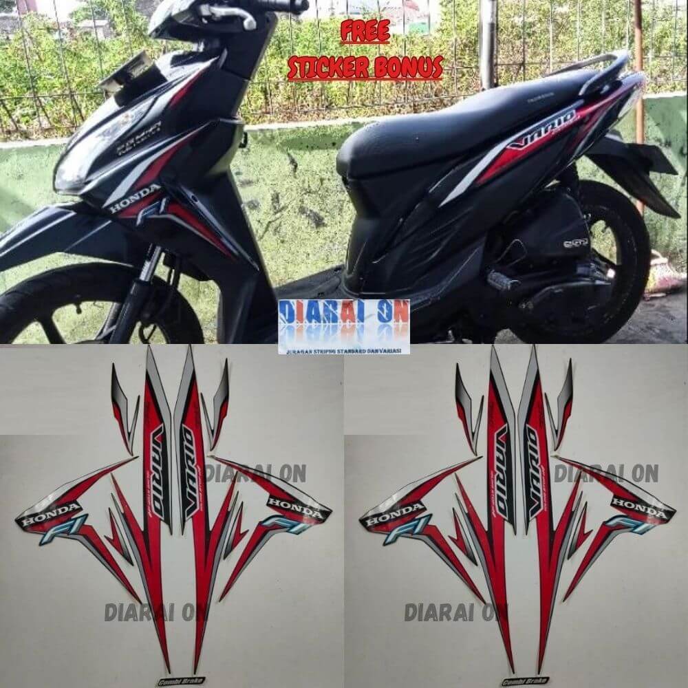 Striping Stiker Honda Vario 110 Fi 2016 - Vario 2015 2016 iss Hitam Murah