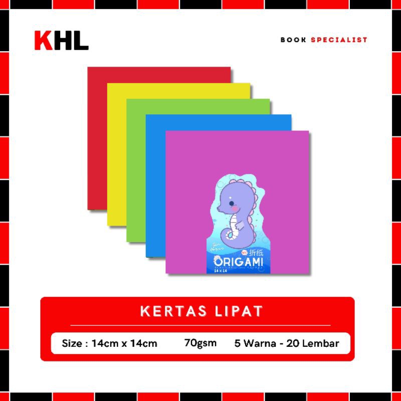 

369 - Origami / Kertas Lipat 5 Warna Doubleface 14 x 14 cm 20 lembar