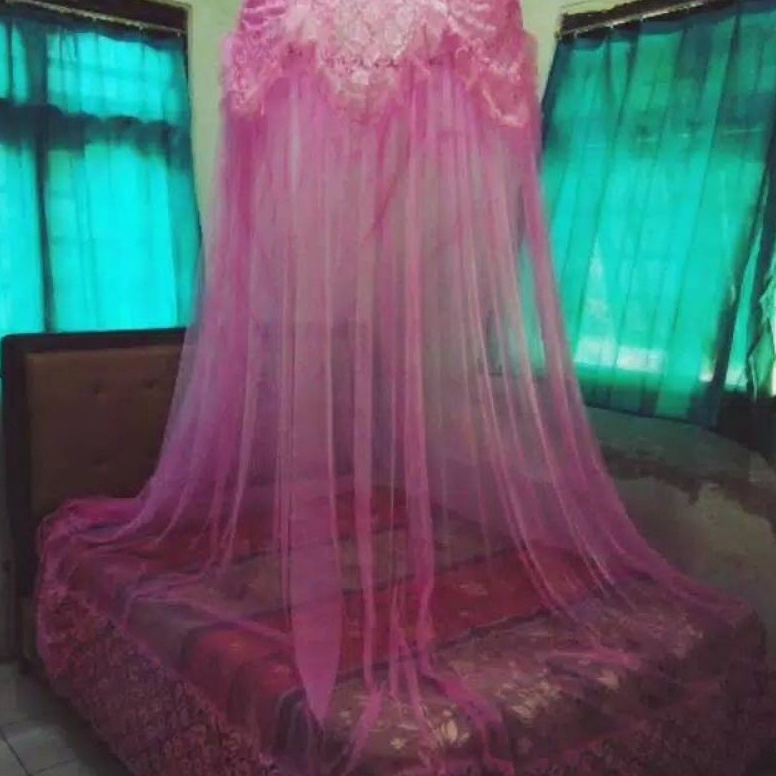 KODE I12T KELAMBU GANTUNG BULAT TERBARU ANTI NYAMUKBAHAN TILE TEBAL KOMBINASI BURKAT PALING BAGUS1pc