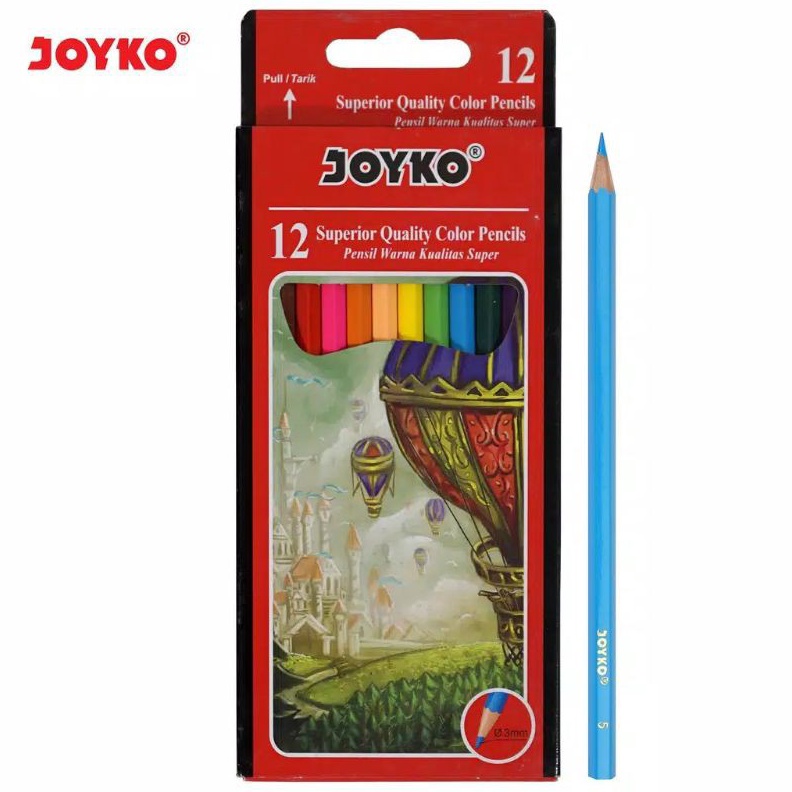 

MURAH MERIAH CP1 Pensil Warna Superior Quality 12 Warna Joyko Wood Color Pencil