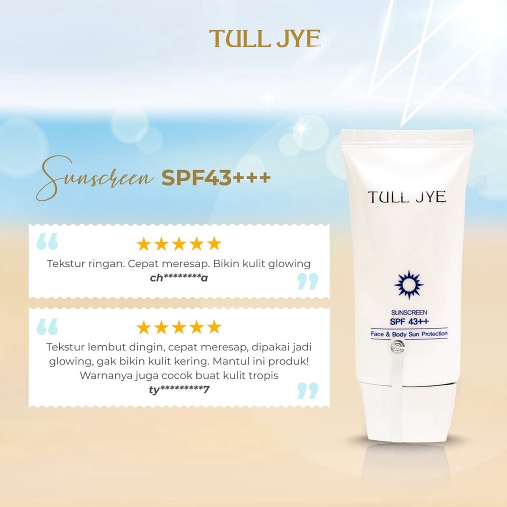 KODE L37C Tull Jye Sunscreen SPF 43 Face and Body 5gr EXPIRED 226 Yuri Kosmetik