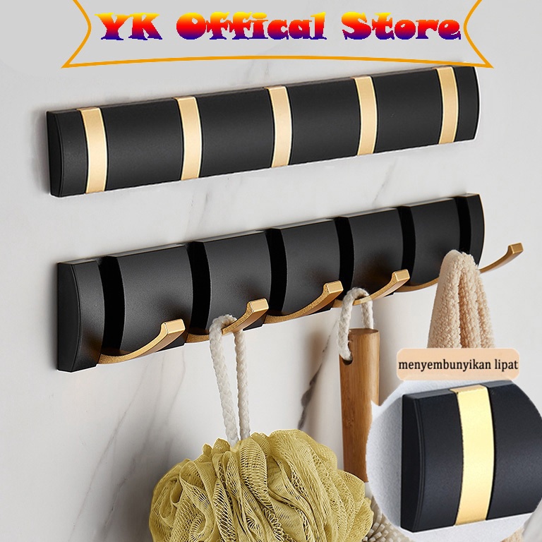 KODE Q22S Kait Aluminium Mewah Pemasangan Tanpa Pengeboran Di Dinding Gantungan Baju Tak Terlihat Di