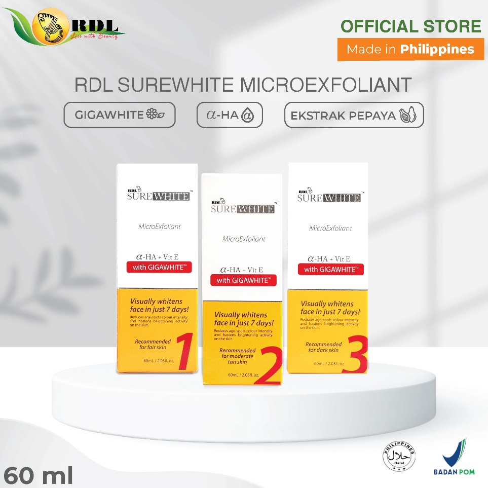 KODE V1C RDL Surewhite Microexfoliant 6ML  Toner RDL Nomor 1 2 3 Memperbaiki Wajah Bruntusan Jerawat
