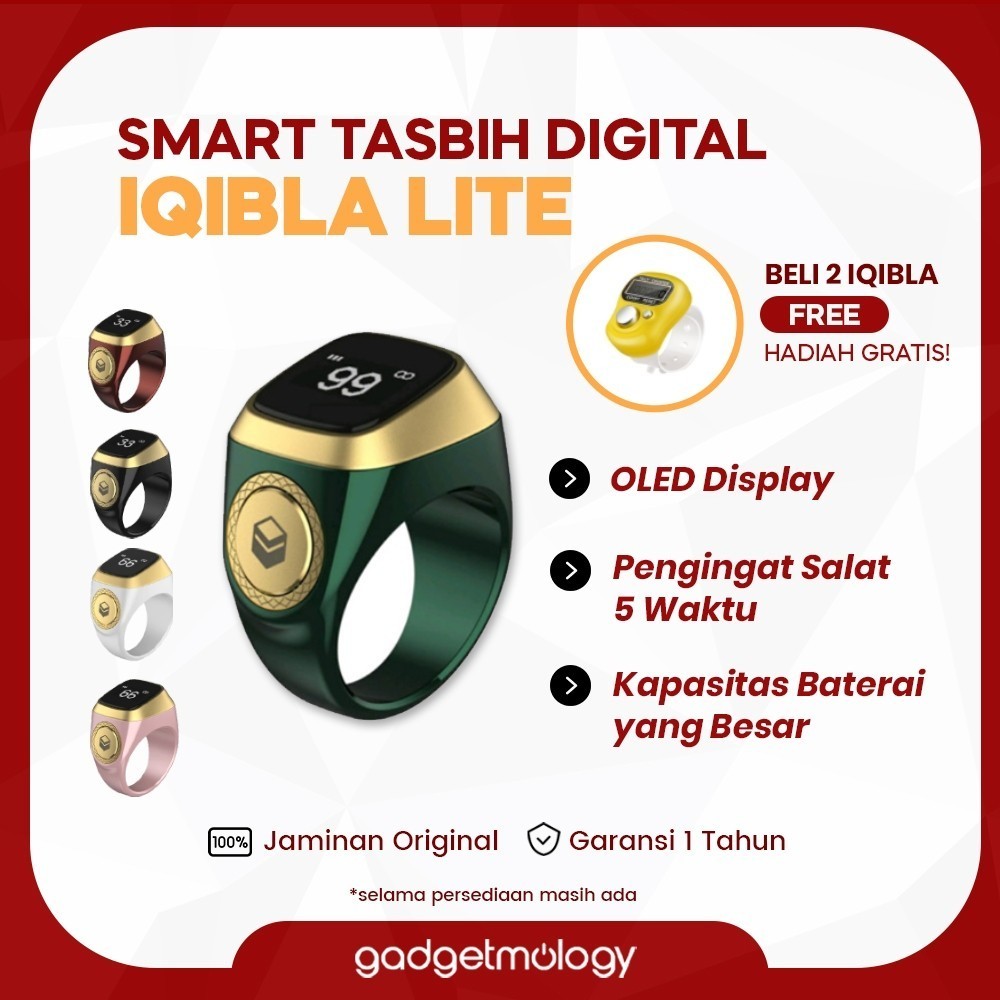 Iqibla Zikr Ring Tasbih Digital Tasbih Smart IQIBLA Ring Iqibla Cincin Tasbih Digital Bluetooth Ring