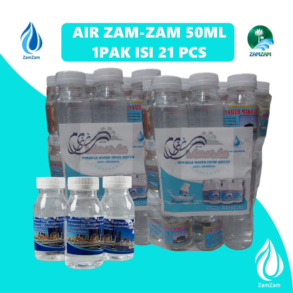 

(10-50pcs) air zam-zam kemasan botol 50ml | ekonomis oleh2 haji dan umroh