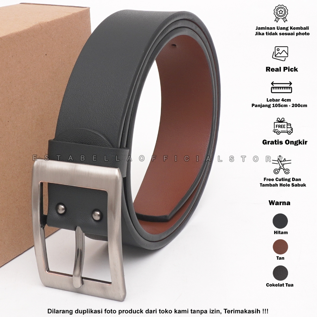 Gesper ikat pinggang sabuk pria kulit tipe jarum Big size Panjang Sampai 200 cm