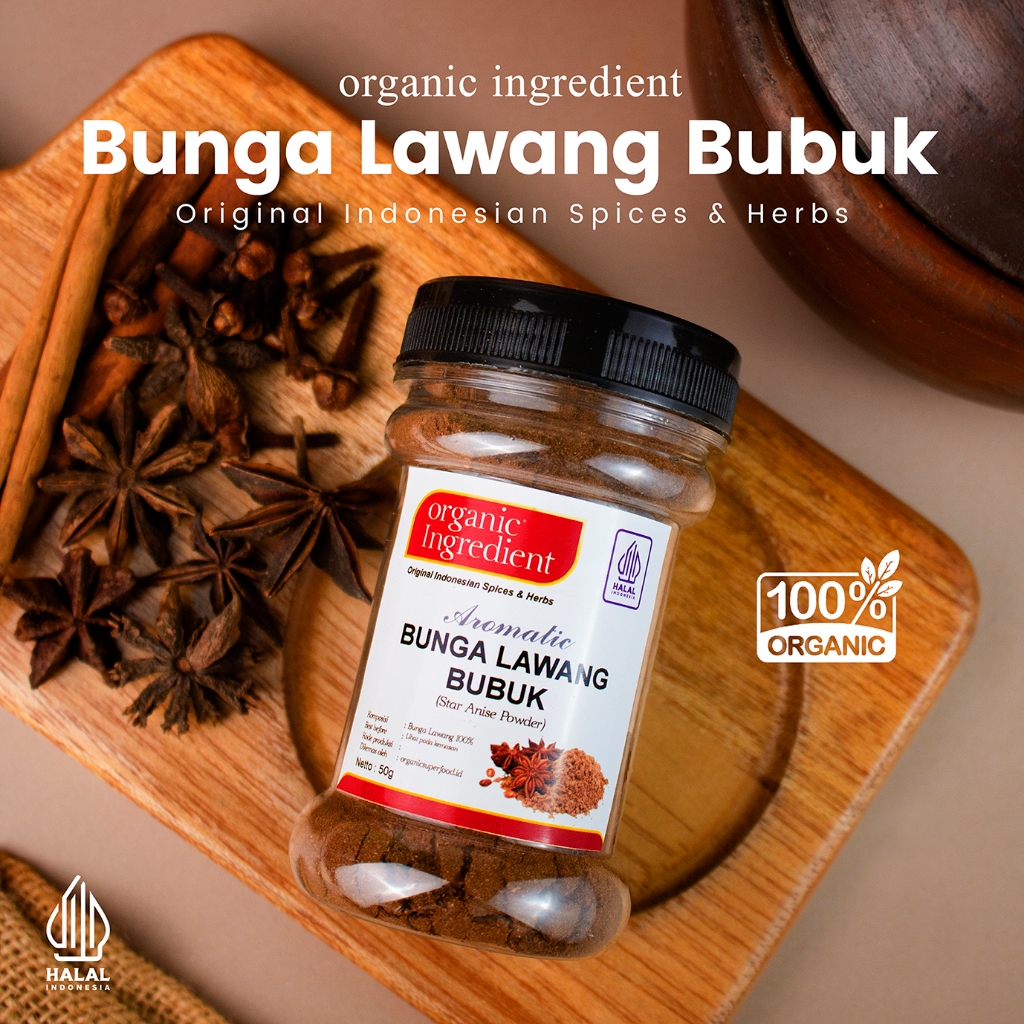 

Organic Ingredient Pekak Bunga Lawang Bubuk Original Rempah Indonesia Bumbu Dapur