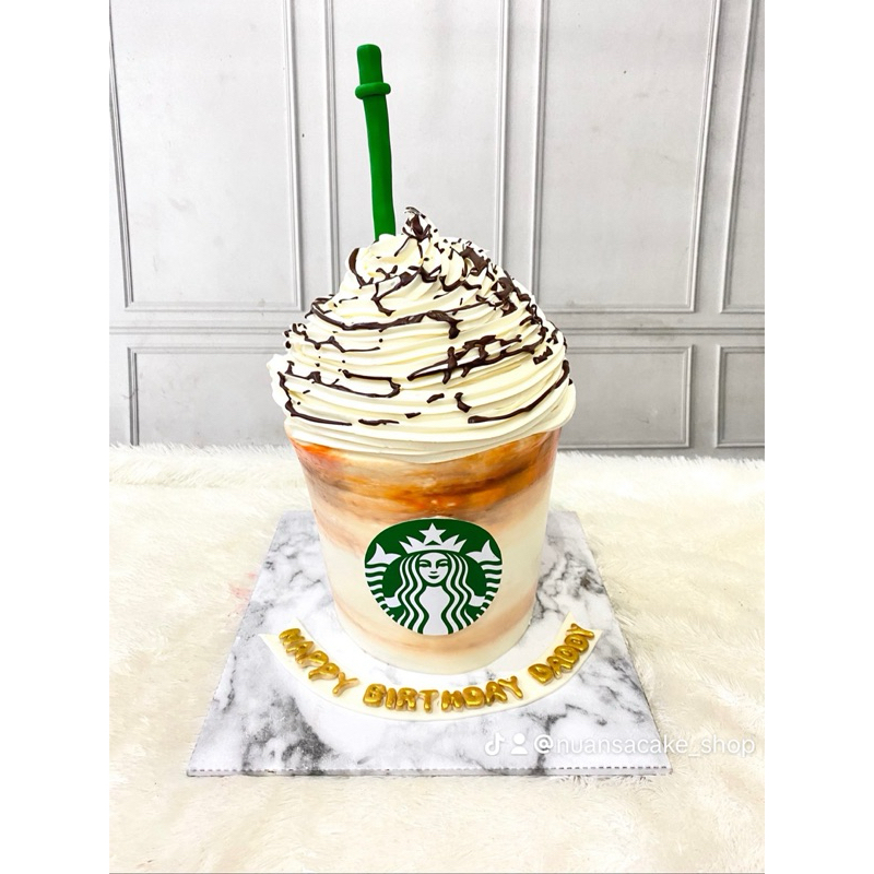 

custom kue ulangtahun tema starbucks