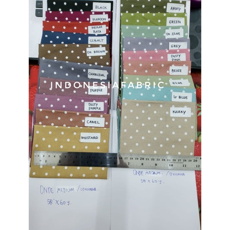 Kain Katun Jepang Polkadot Medium motif tokai senko japan design ori bahan gamis tunik mukena kemeja