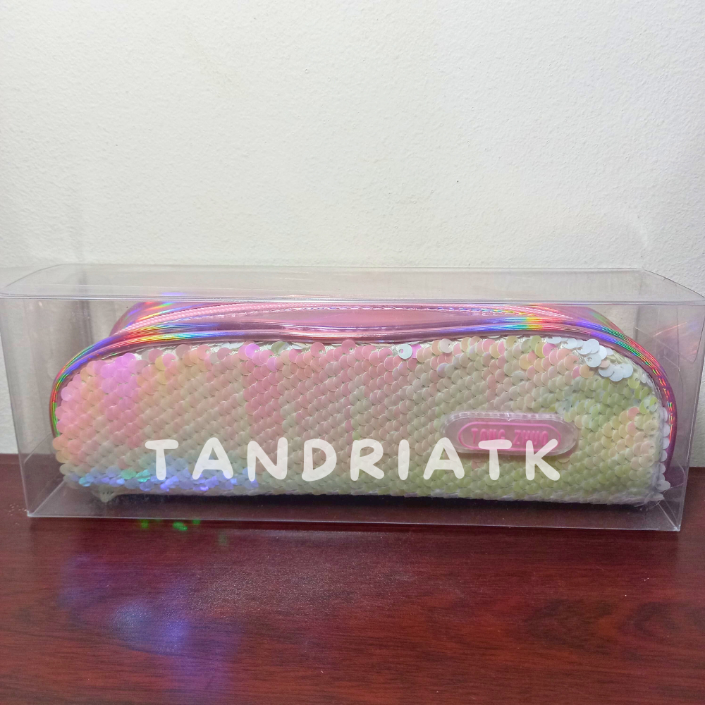 

HJK Tempat Pensil Kotak Pensil Kain Manik Glitter Bisa Berubah Warna Hologram 6490