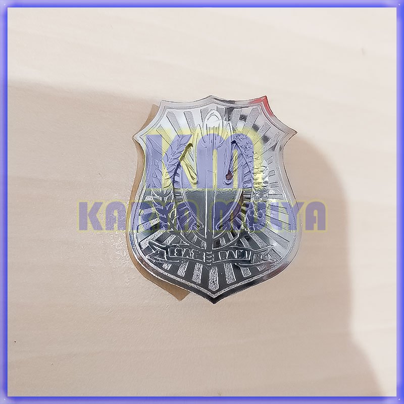 Pin Bros Lencana Silver Pin Satpam Silver Timbul Besar Kecil Lencana Satpam Silver - Karya Mulya