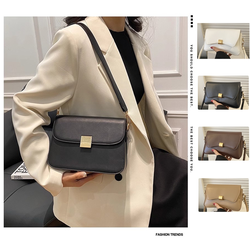 Tas Wanita Tas Ketiak Putih Ceruk Tas Selempang Bahu Tunggal Baru Tas Wanita Kotak Kecil