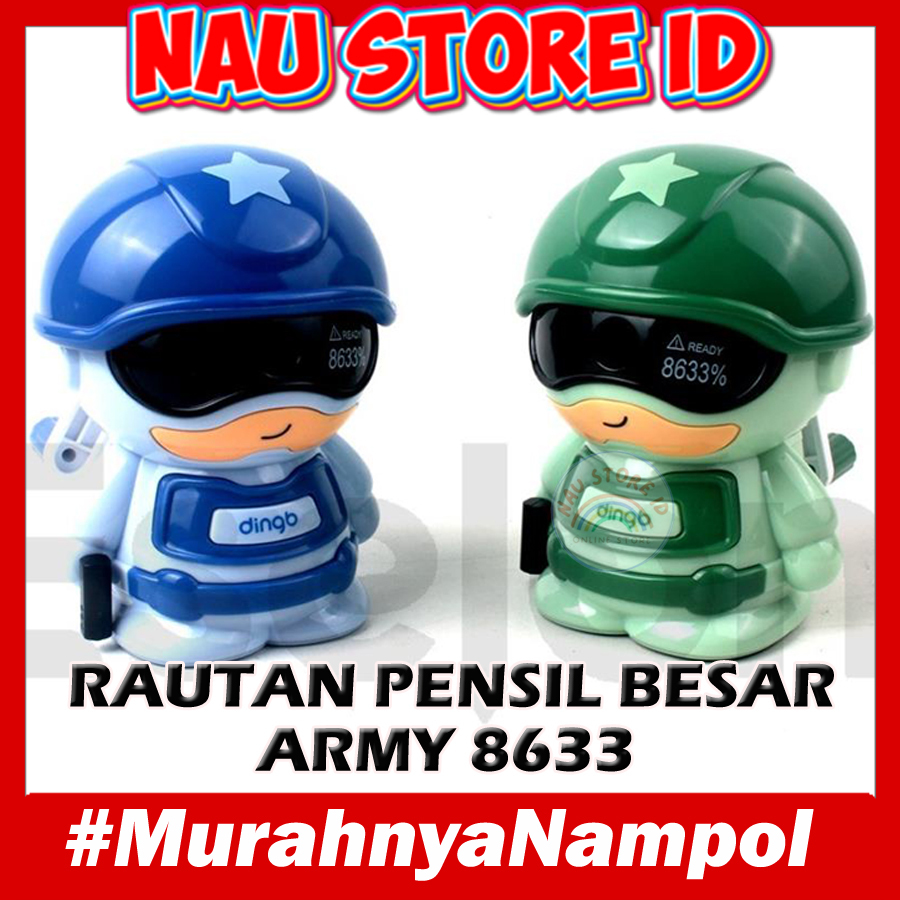 

[ RAUTAN PENSIL BESAR ] RAUTAN PENSIL PUTAR SERI ANAK COWOK / Rautan Meja ARMY 8633 / Rautan Meja Fancy - ATK - NAU STORE ID