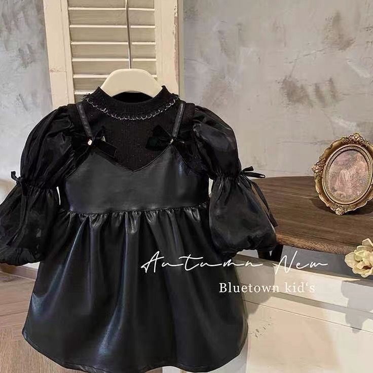 Ready Hemat  Dres baby anak perempuan Overal Kulit  lengan panjang sifon import premium